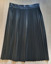 Noisy May Plissee Rock, Gr. L, Kunstleder, schwarz, Taille 41 cm, Länge 74 cm