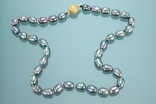 Perlencollier 750er Gold Verschluss 18kt Schmuck Halskette Goldkugel Perlenkette