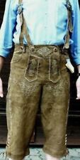 Herren Lederhose Trachtenhose Krachlederne grün/braun Gr 50 54 66 70 72 NEU HR89