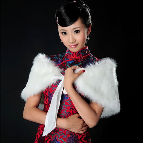 Braut kunstfell bolero schal - braut,
