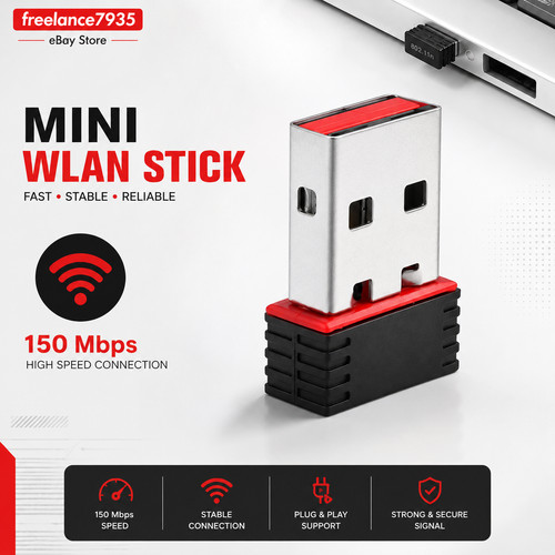 Stick wlan mini 150mbps usb - 150mbps,