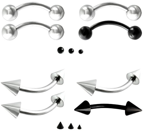 2er set banane curved - curved, barbell