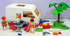 PLAYMOBIL aus 3236 Wohnwagen Baum Geschirr Besteckt Kekse Figuren Tisch Stühle