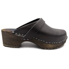 AM-Toffeln 100 Clogs in Dark Brown - Fußbett aus Holz