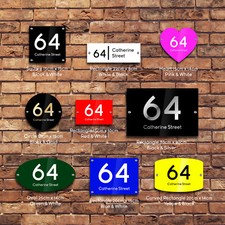  Personalised House / Door Number Signs, Acrylic Glass Effect Door Number Plaque