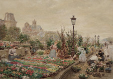 Poster Paris Blumenmarkt -