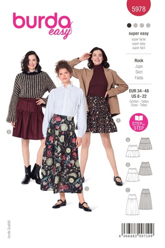 Schnittmuster rock burda - burda, 5978