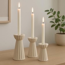 Set of 3 Ceramic Taper Candle