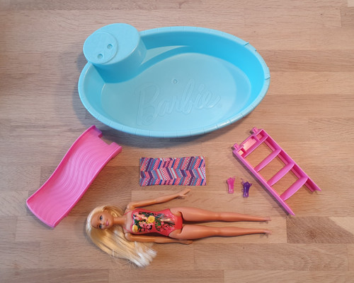 Barbie pool mit rutsche - rutsche, &