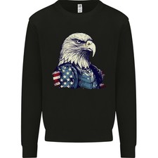 Juli 4th Adler Mit USA Flagge Kinder Sweatshirt Pullover