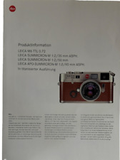 #A0395-produktinformation Leica M6 TTL 0,72, Summicron 35,50, Apo 90mm -4 Seiten