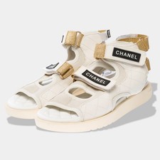CHANEL Lederschuh weiß -
