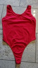 Roter Damen Vintage Stringbody Body Gymnastikbody in der L