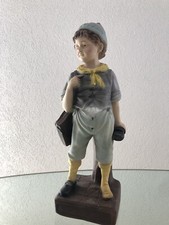 Grosse- lebensecht-Skulptur-Dekofigur-Statue-Figur-Junge.Signiert.