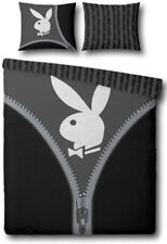 Playboy Bettwäsche glatt Bunny Zipper 100 % Baumwolle 135 x 200 cm 80 x 80 cm