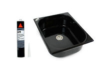 Edelstahl Spülbecken schwarz