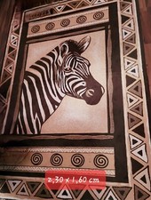 160x230 ○Teppich○ Wohnzimmer o. Kids, Zebra-Tier-Motiv, flach in Brauntönen