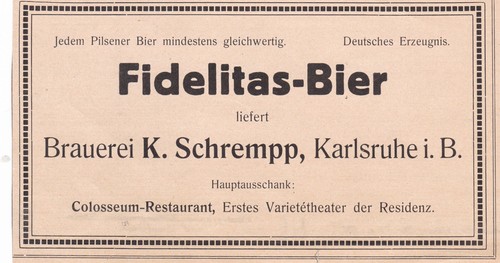 Karlsruhe 1910 werbung für - karlsruhe, "