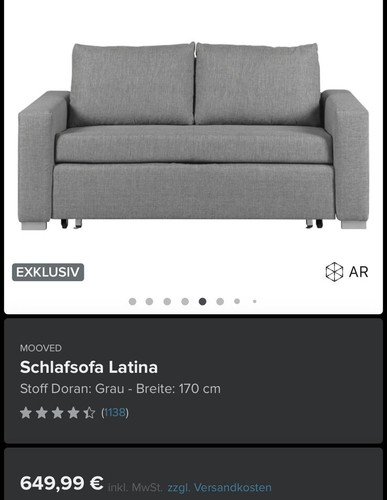 Graues schlafsofa - graues,
