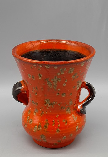 Keramik rote vase art deco - rote,