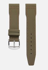 FLUCO Echtleder Uhrenarmband „Pilot “ 22 mm Olive, Made in Germany ✈️