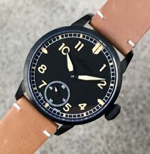 MIGMA PILOT AGED LUME PVD SCHWARZ HERRENUHR Ø 43mm FLIEGERUHR ETA 6498-1 SWISS