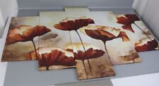 5-tlg. Leinwandbilder Set Mohnblumen 100x100cm Grafik Druck Bild Leinwand M-MB