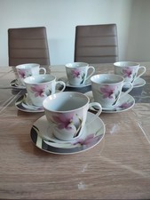 Kleine Kaffee/Teetassen Mit Unterteller 6 Stück Aus Porzellan