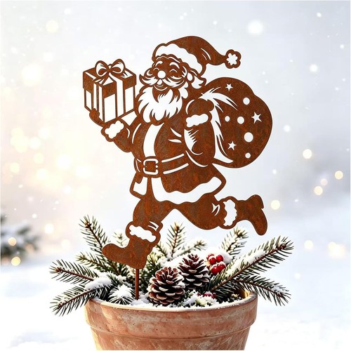 Weihnachtsmann gartenstecker - weihnachtsmann,