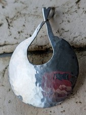 XXL Anhänger gehämmert handgefertigt 925 Silber Länge 7 cm Silberanhänger 