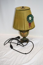 alte Tischlampe - Stoff-Schirm Schirmlampe - 50 cm