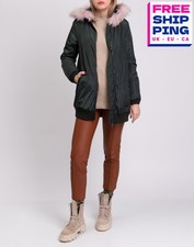 UVP 319€ CANADIAN CLASSIC Bomberjacke Gr. M-L Kunstfell gefüttert Waschbärfellbesatz