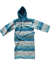 JAKO-O Kinderbademantel Gr. 116/122 – gestreift – mit Knopf & Gürtel – gepflegt