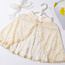 Damen Perlen Spitze Umhang