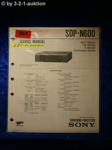 Sony service manual - sony, n600