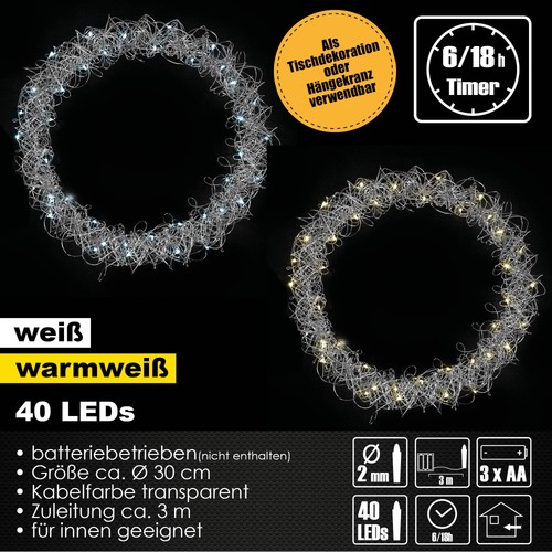 Led metallkranz cm - Ø,