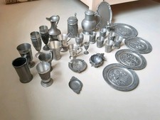 Zinn ca. 8,9 kg Sammlung Konvolut Kerzenhalter Krüge Teller WMF SKS und Reinzinn