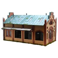 Diorama H0/1:87 Gebäude Lagerhalle Industriehalle Güterlager  begrünt#patiniert