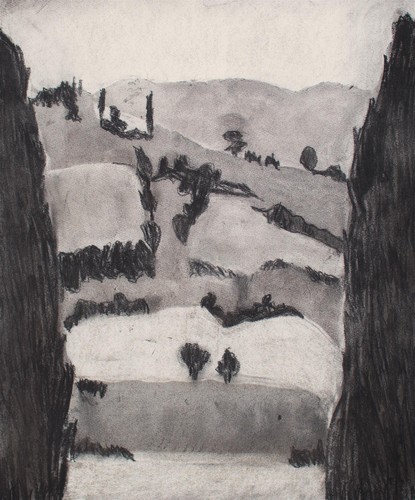 Landschaft zypressen - landschaft,