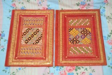 2 x Soft Leather Moroccan Folio Book Cover 22 Karat Embossed 33 x 24.5cm