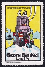 Lauf a/Pegnitz „Kachelofen, Georg Bankel“ (Ofen-Fabrik) Werbemarke