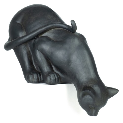 Schwarze katze kantenhocker - katze,