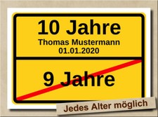 Ortsschild Bild 10. Kindergeburtstag Geburtstag Deko Geschenk Verkehrsschild