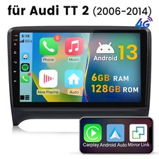 Apple Carplay 6+128G Für Audi TT 8J 2006-14 Android 13 Autoradio GPS NAVI SWC 4G