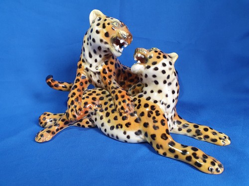 Vintage ronzan paar leoparden - ronzan,