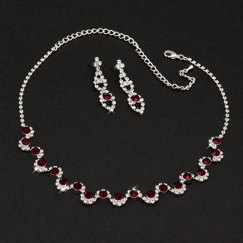 Edles schmuckset dunkelrot rot - edles,