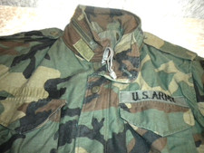 US ARMY M65 FIELD JACKET ORIGINAL FELDJACKE PARKA MILITARY WOODLAND CAMO S/R