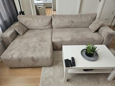 Ecksofa L-Form Eckcouch mit Schlaffunktion und Bettkasten ausziehbares Sofa RIVA
