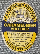 Etikett C. Staenders Brauerei Heiligenstadt Caramel Bier um 1940 Eichsfeld