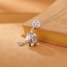F02 Anhänger kleiner Elefant Glücksbringer Feinsilber Silber 990